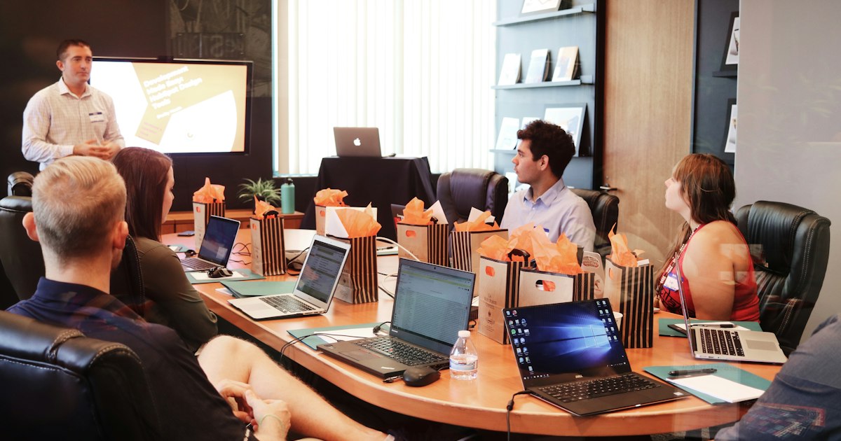 A person talking to a leadership consultant online