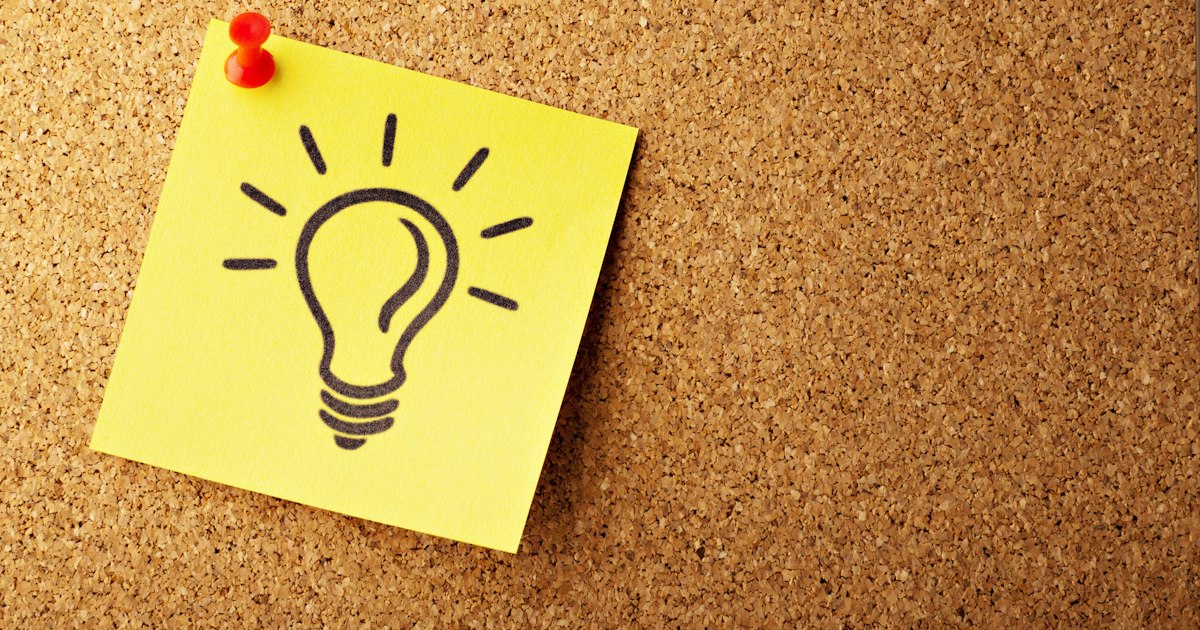 Brainstorming a business idea with sticky notes
